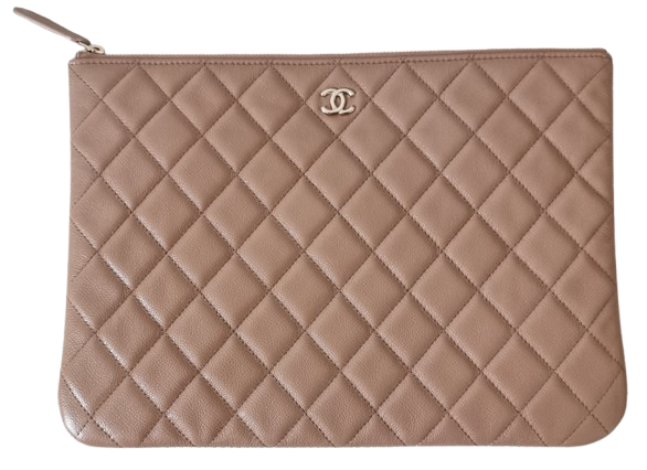 Chanel Caviar Leather Pouch Beige