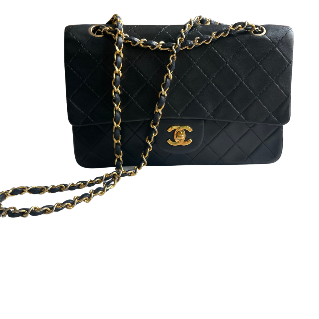 Chanel Vintage Lambskin Quilted Medium Double Flap Bag