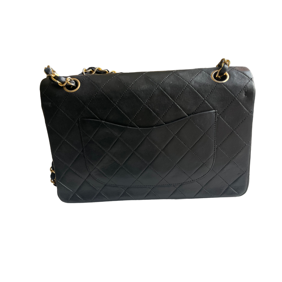 Chanel Vintage Lambskin Quilted Medium Double Flap Bag