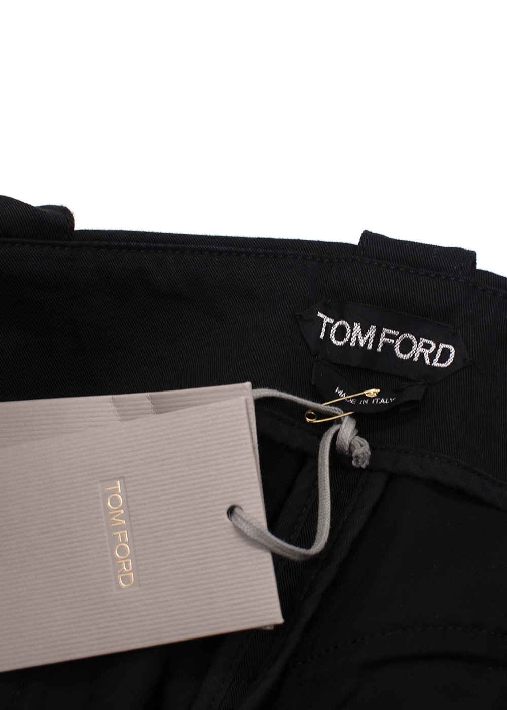 Men's Tom Ford Black Wide Leg Cargo Trousers Size 34 cotton/elastane