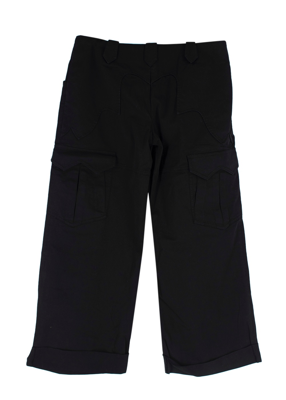 Men's Tom Ford Black Wide Leg Cargo Trousers Size 34 cotton/elastane