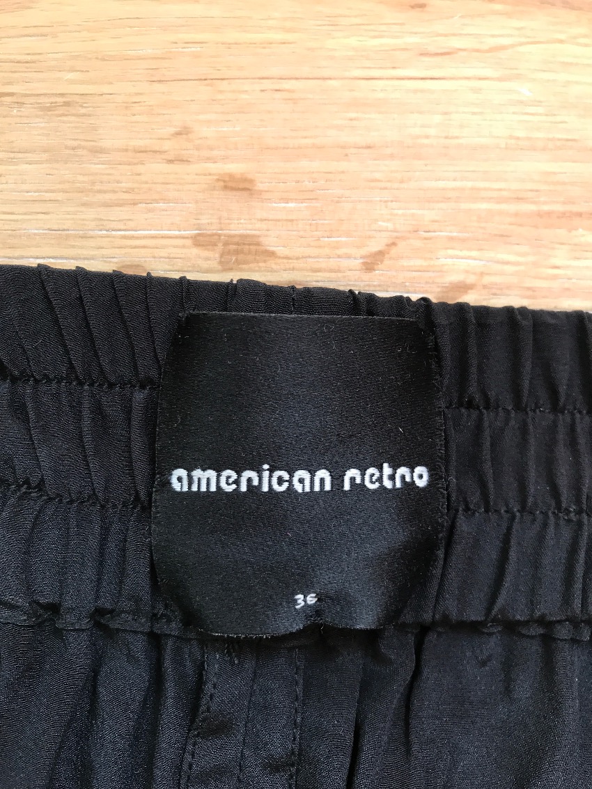 Preowned American Retro black silk trousers Size S