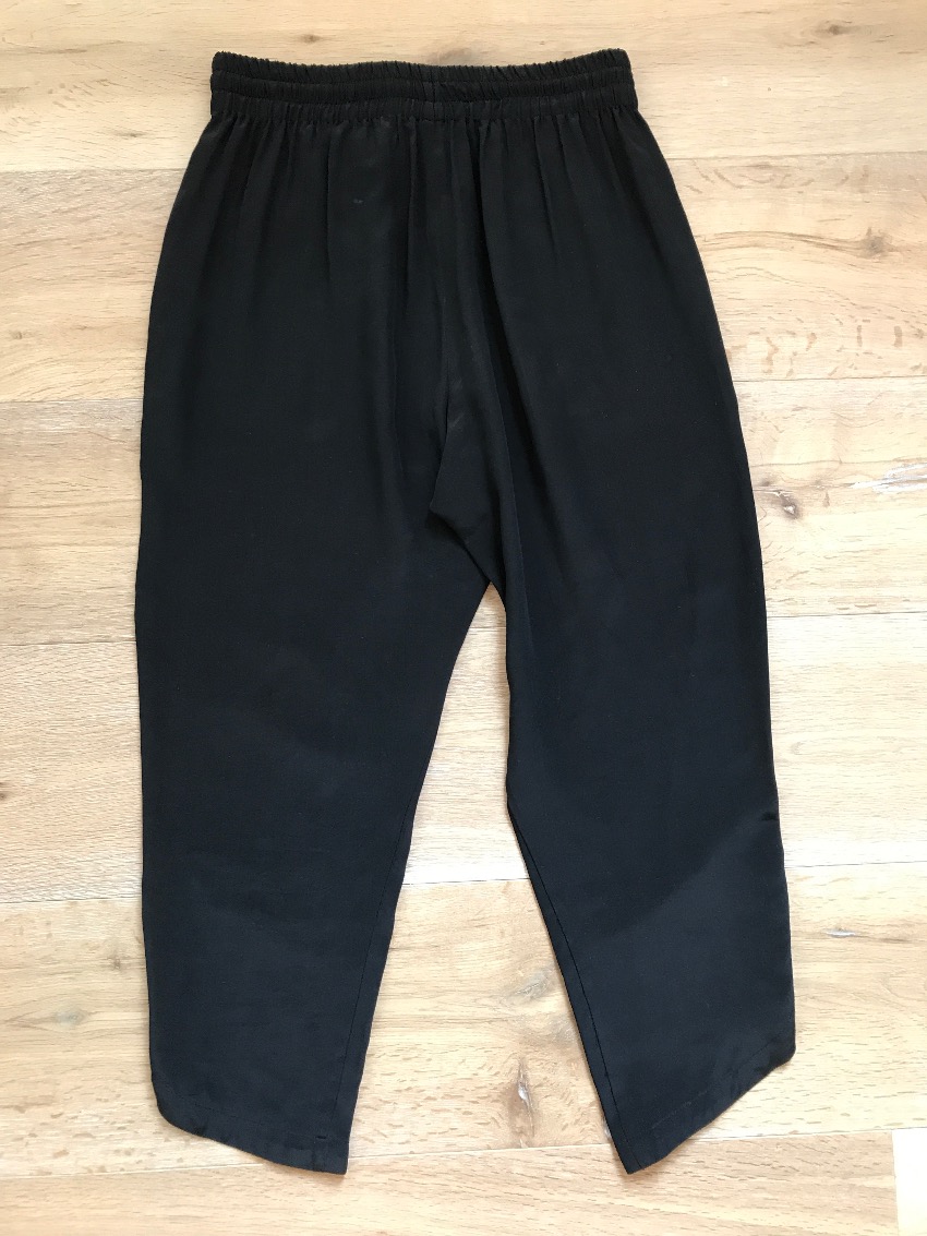 Preowned American Retro black silk trousers Size S