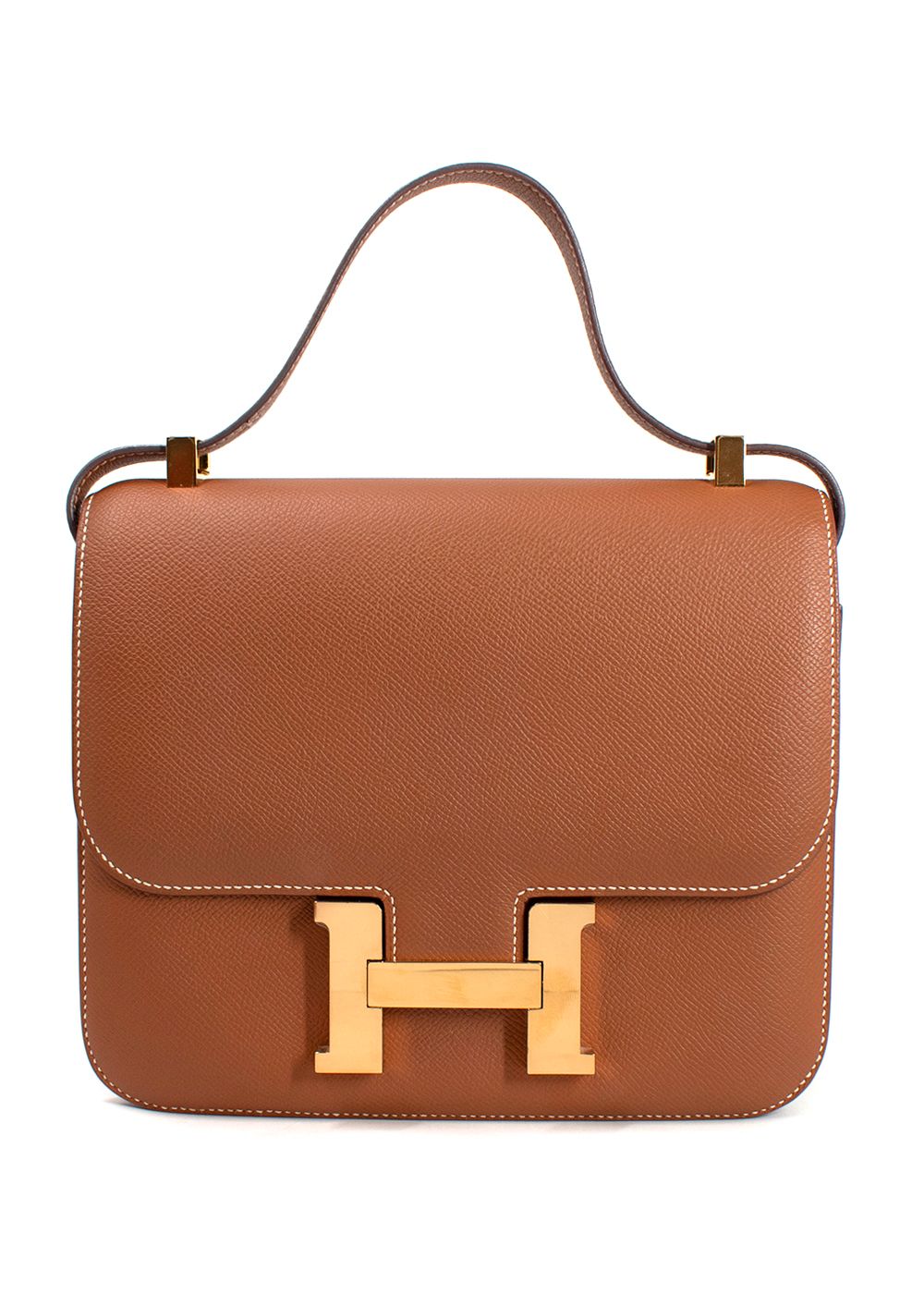 Preowned Hermes Constance 24 in Gold Epsom Leather with Gold Hardware tan