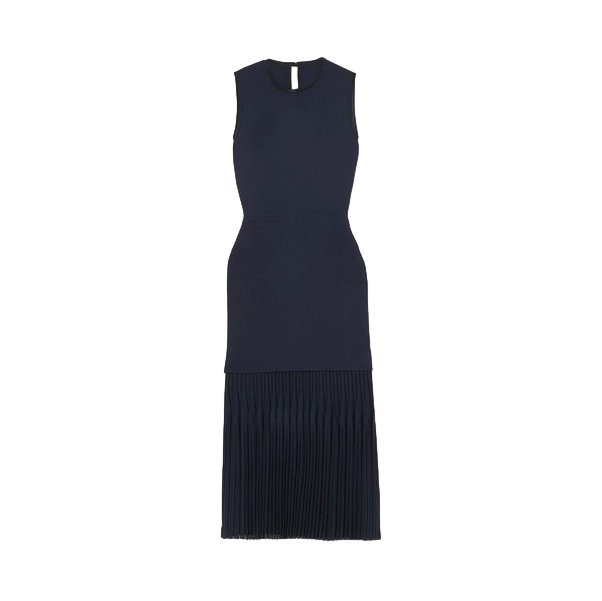 Preowned Dion Lee Navy Stretch Crepe Fitted Midi Dress Size XXS Blue note/size/care labels have been removed