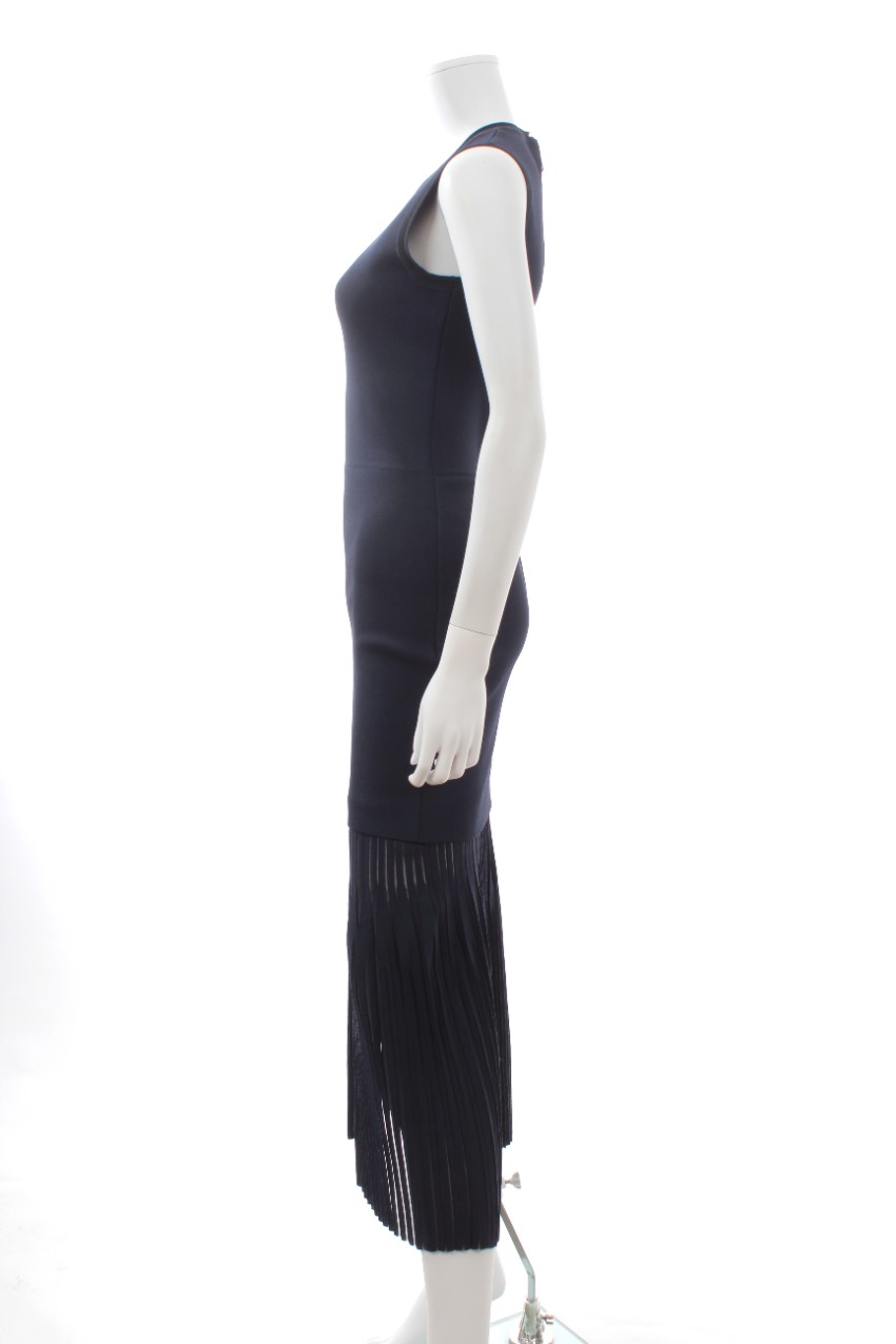 Preowned Dion Lee Navy Stretch Crepe Fitted Midi Dress Size XXS Blue note/size/care labels have been removed