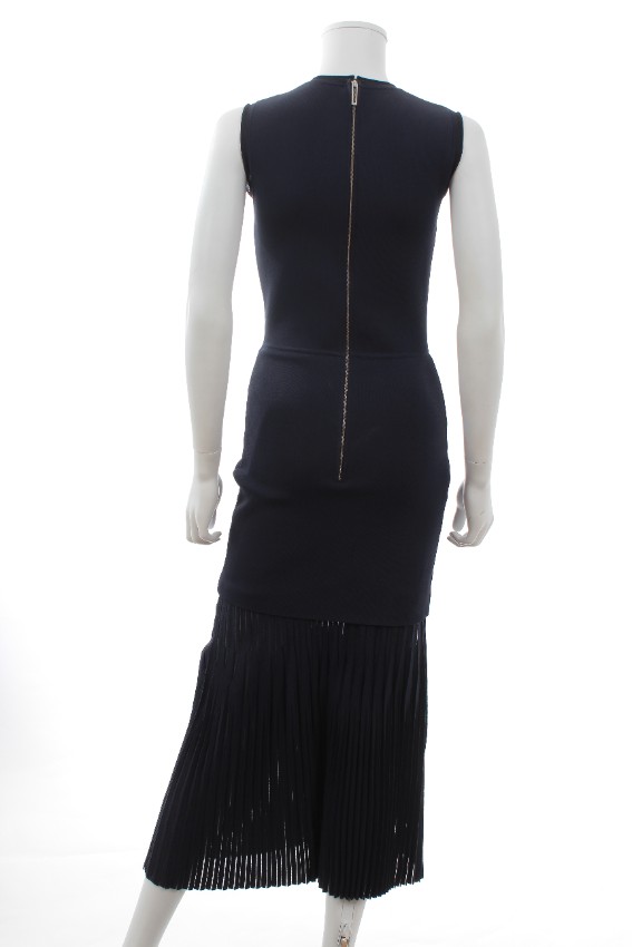 Preowned Dion Lee Navy Stretch Crepe Fitted Midi Dress Size XXS Blue note/size/care labels have been removed