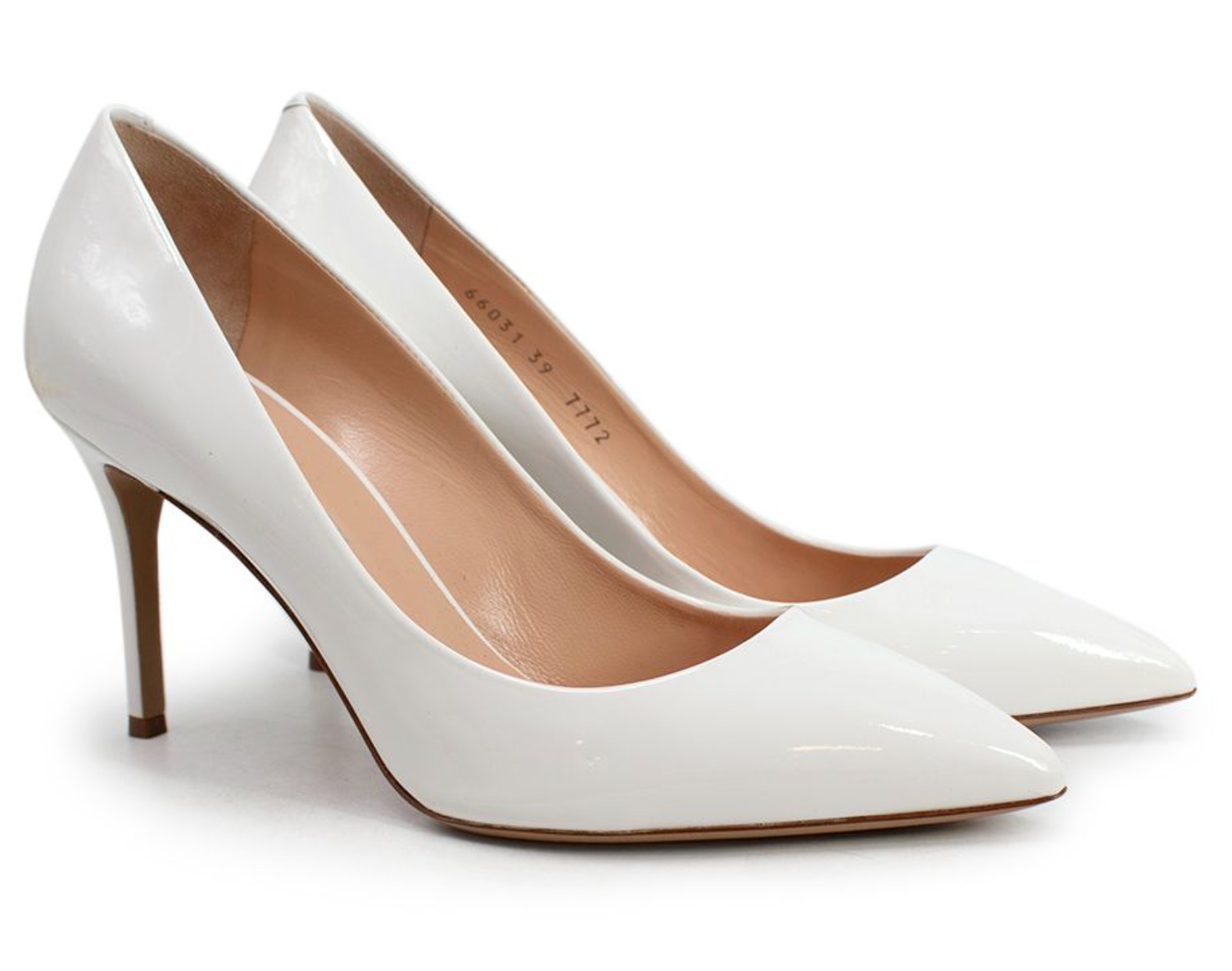 Preowned Giuseppe Zanotti White Patent Leather Lucrezia Pumps Size 39