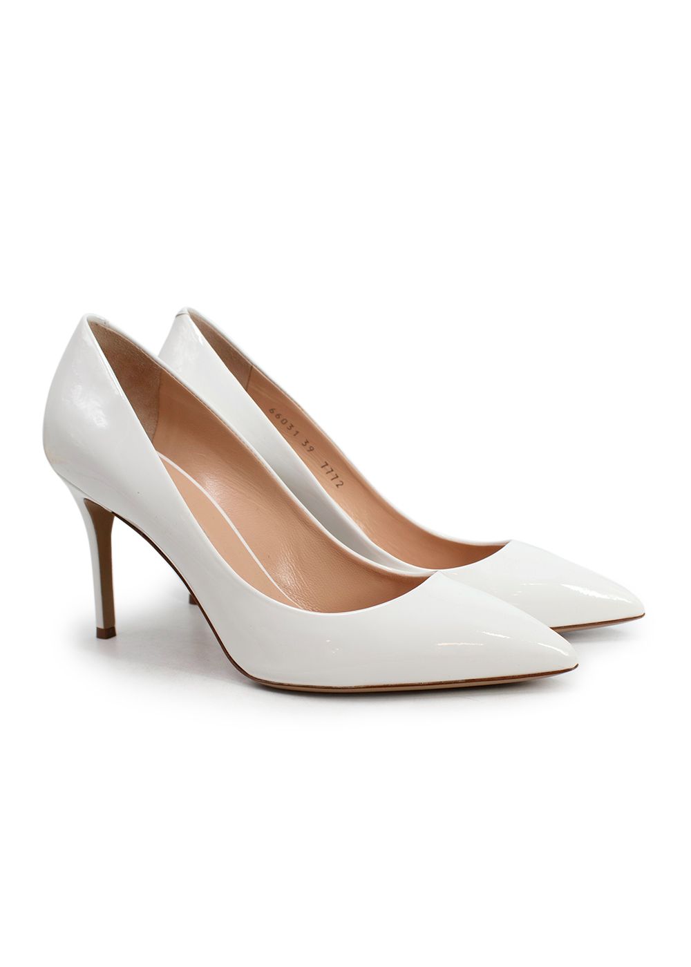 Preowned Giuseppe Zanotti White Patent Leather Lucrezia Pumps Size 39