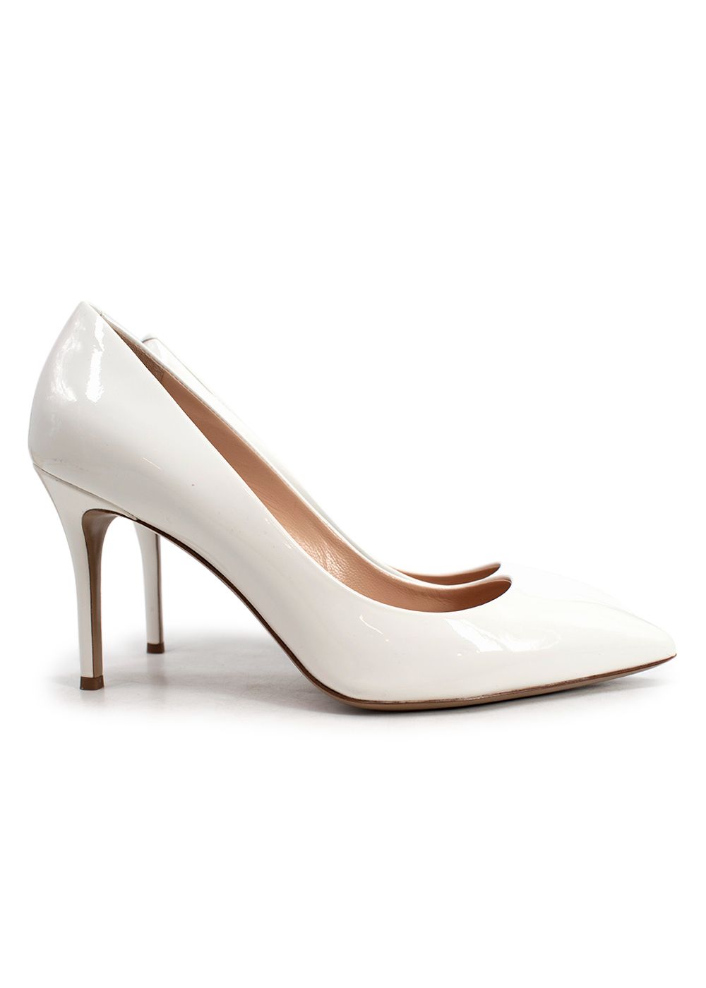 Preowned Giuseppe Zanotti White Patent Leather Lucrezia Pumps Size 39