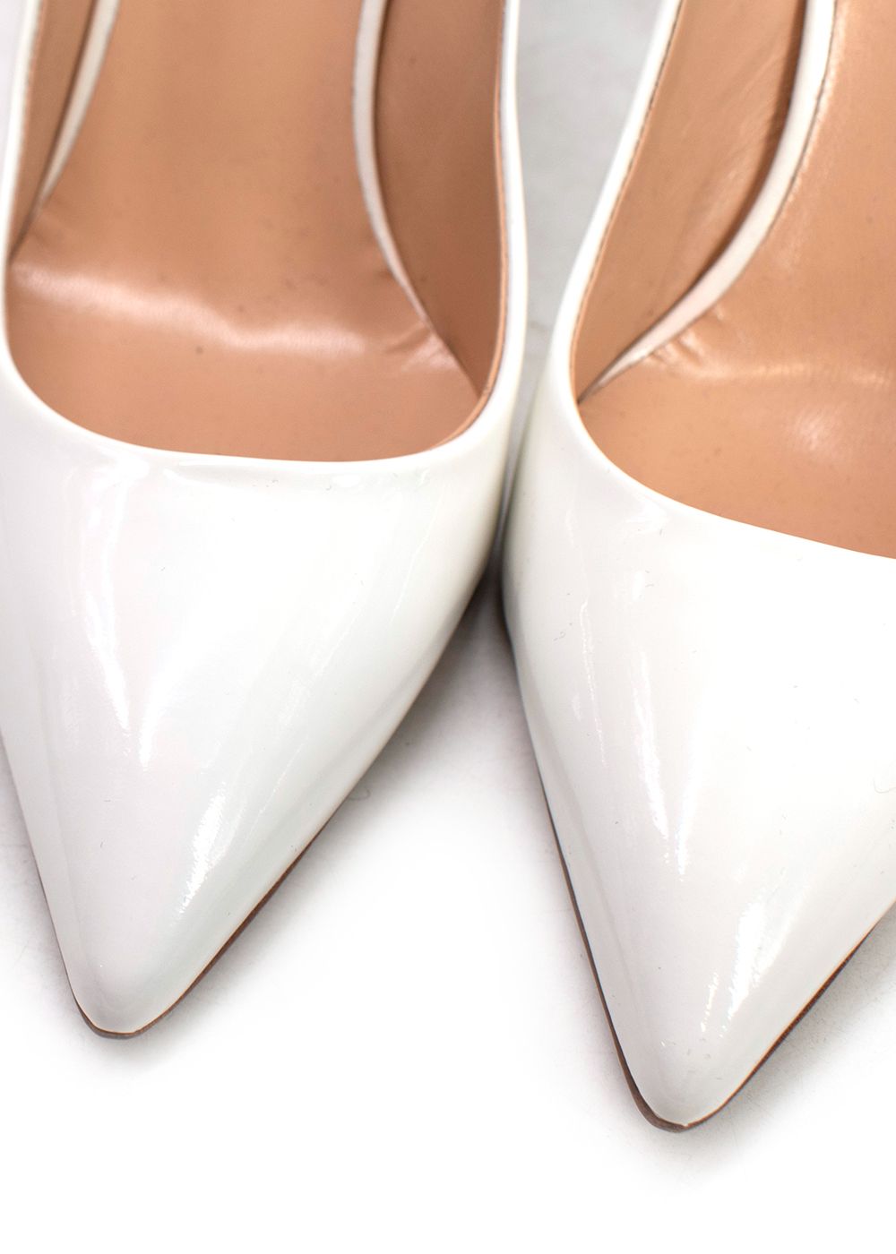 Preowned Giuseppe Zanotti White Patent Leather Lucrezia Pumps Size 39