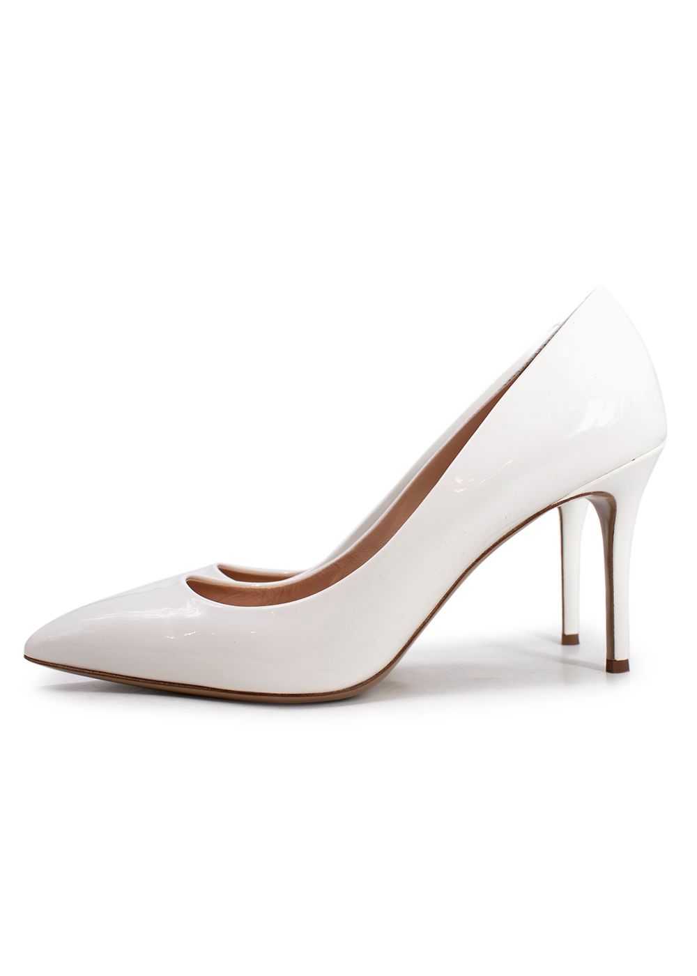 Preowned Giuseppe Zanotti White Patent Leather Lucrezia Pumps Size 39