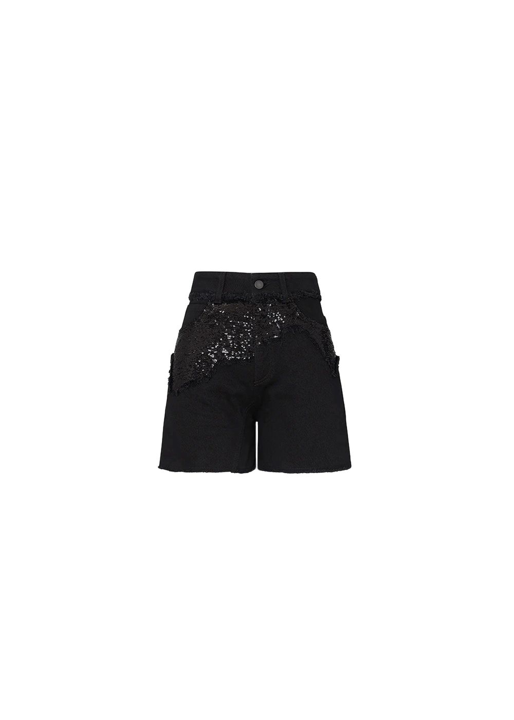 Preowned Philosophy di Lorenzo Serafini black sequin denim shorts Size S cotton