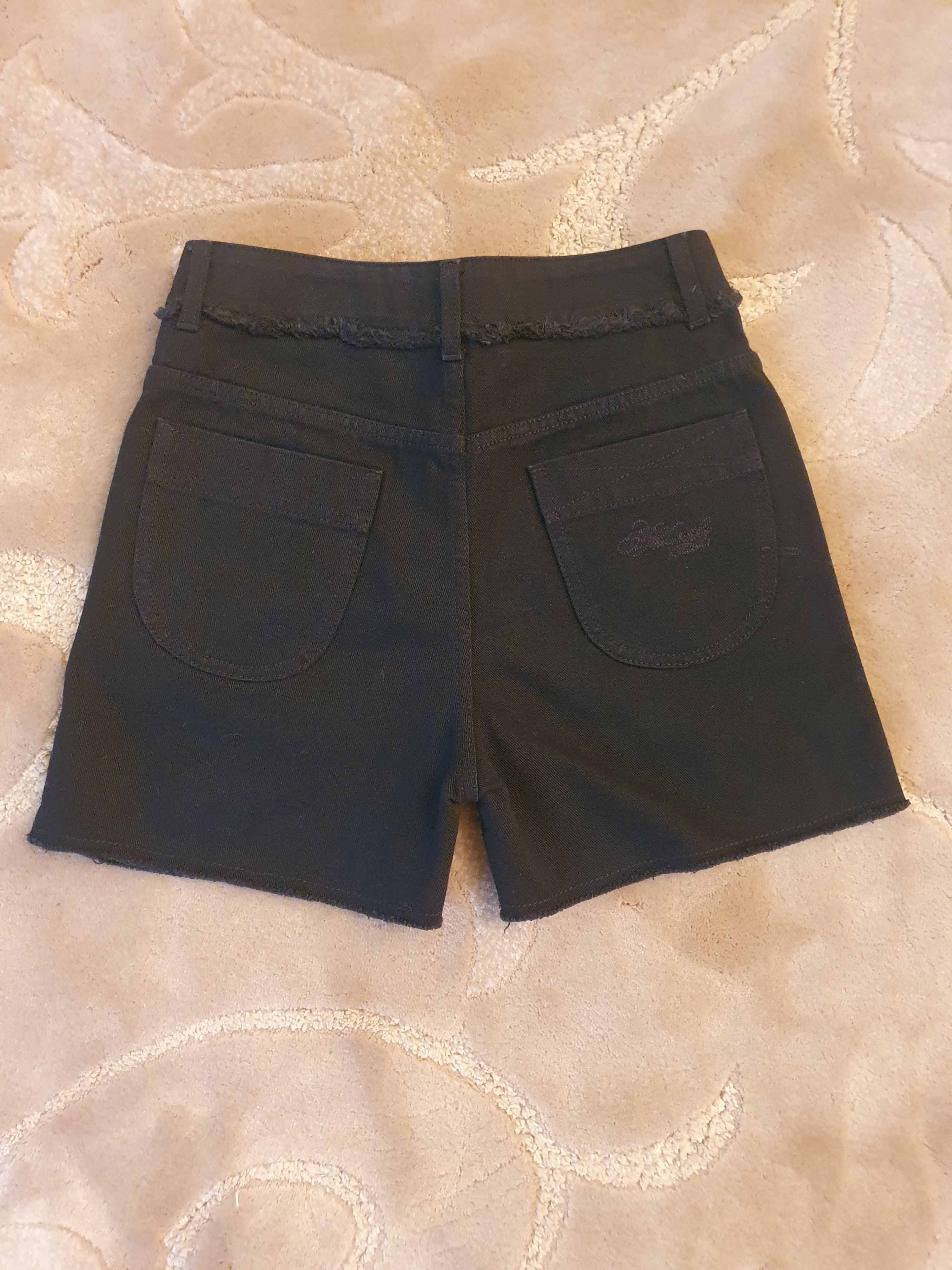 Preowned Philosophy di Lorenzo Serafini black sequin denim shorts Size S cotton