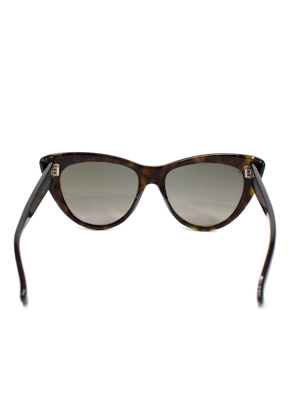 Preowned Gucci Brown Tortoiseshell Cat Eye Sunglasses Brown/White plastic