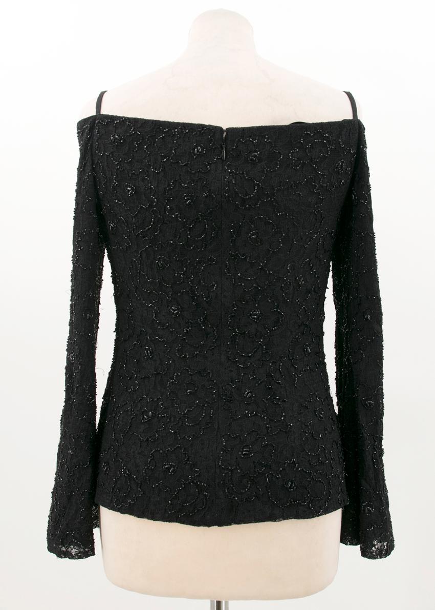 Basix Black Label Beaded Lace Top Size XXS