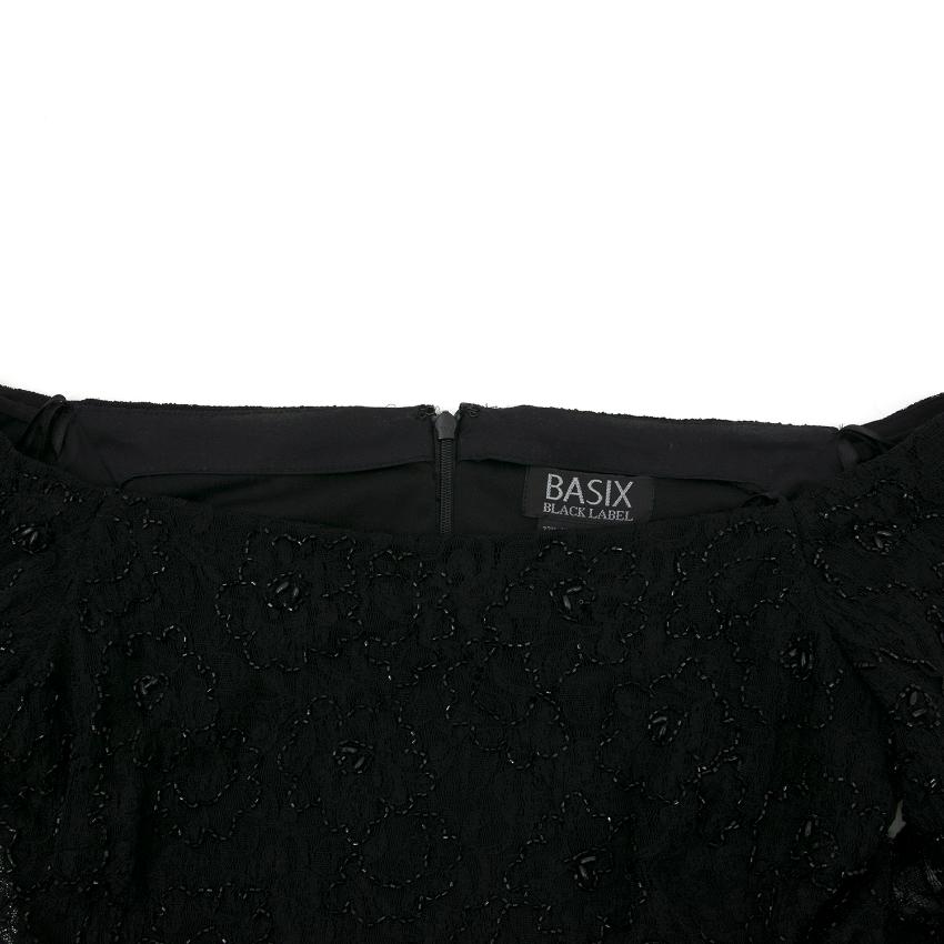 Basix Black Label Beaded Lace Top Size XXS