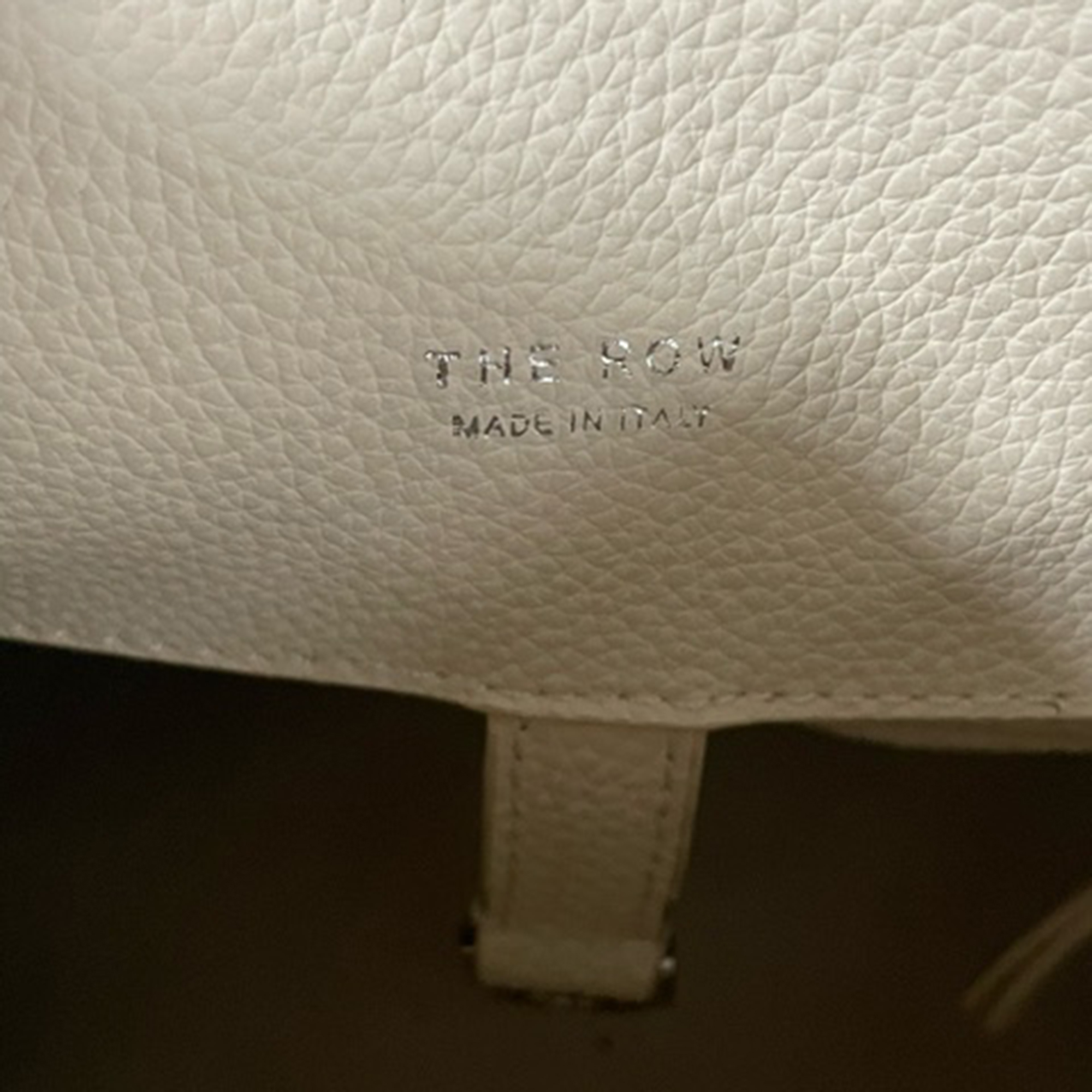 Preowned The Row Cream Margaux 15 Buckled Tote Bag white | ecru leather/sheep leather