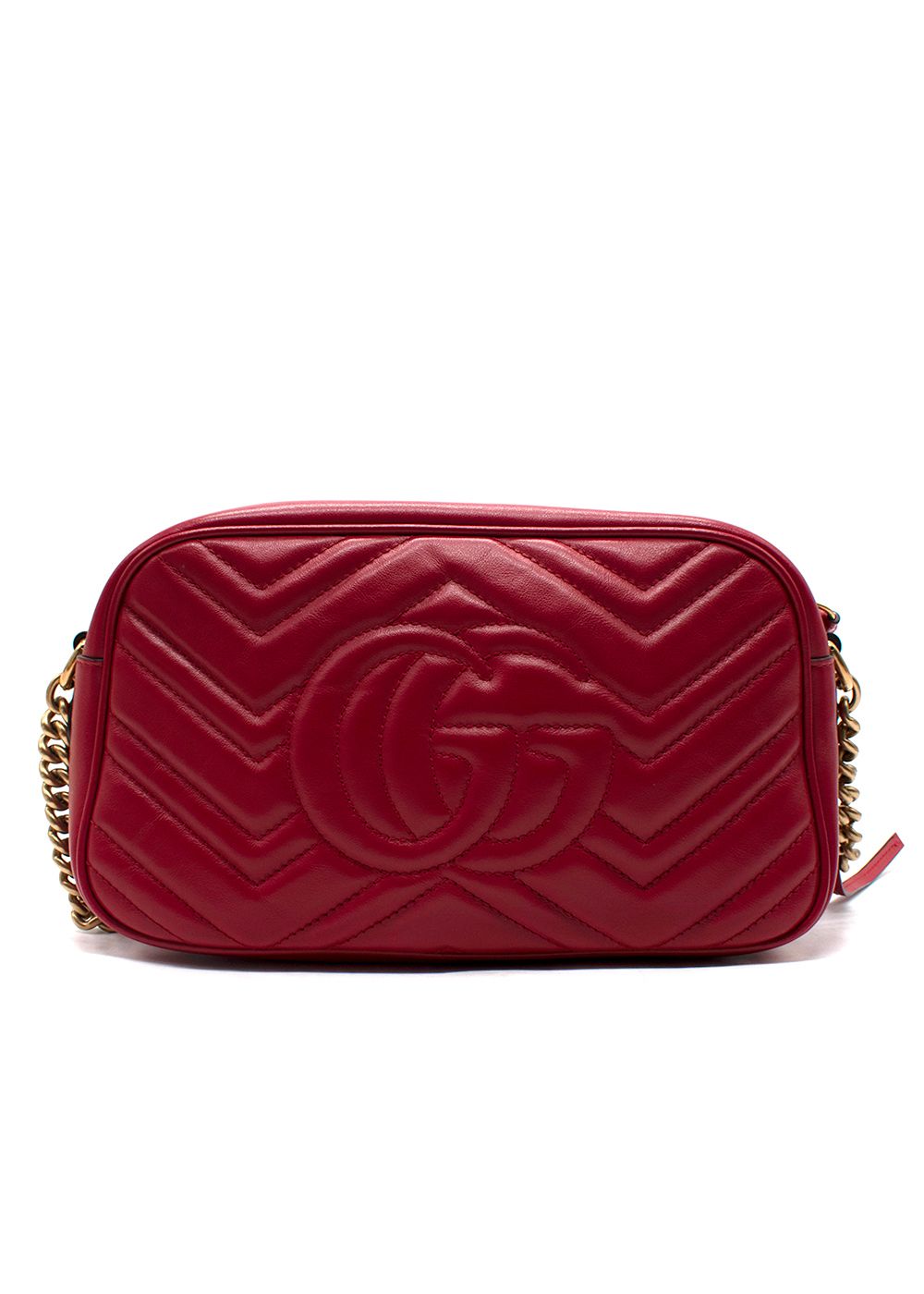 Gucci Red Small Leather Marmont Bag