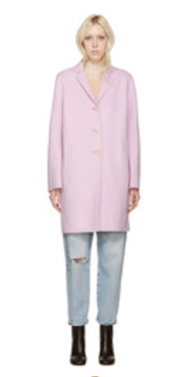 Preowned Acne Pink Wool Button Front Duster Long Coat Size XXS pink | pastel pink wool/hair