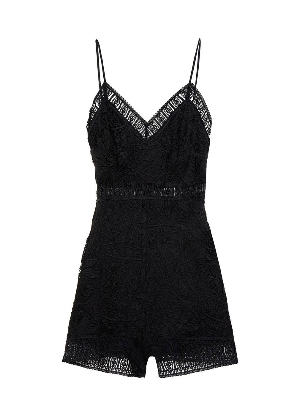 Charo Ruiz Ibiza Black Crochet Lace Romper Size XS polyester/cotton