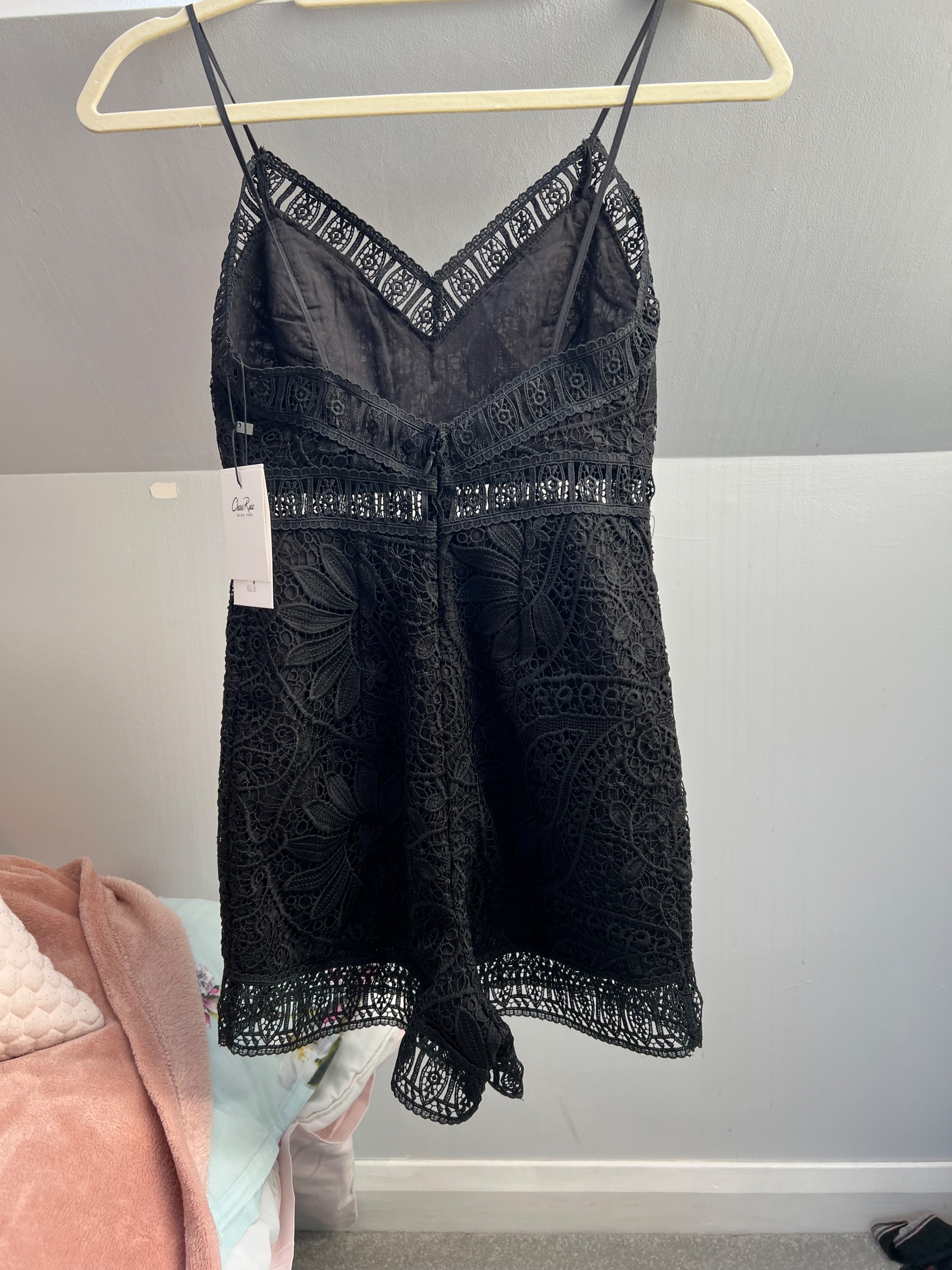 Charo Ruiz Ibiza Black Crochet Lace Romper Size XS polyester/cotton