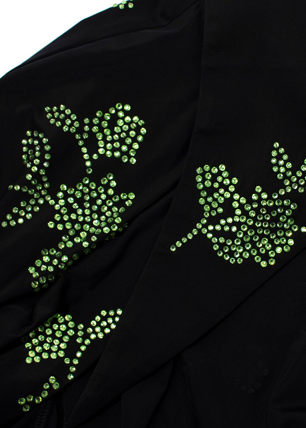 16Arlington Opala Floral Crystal-Embellished Jersey Shirt Size S black green polyester