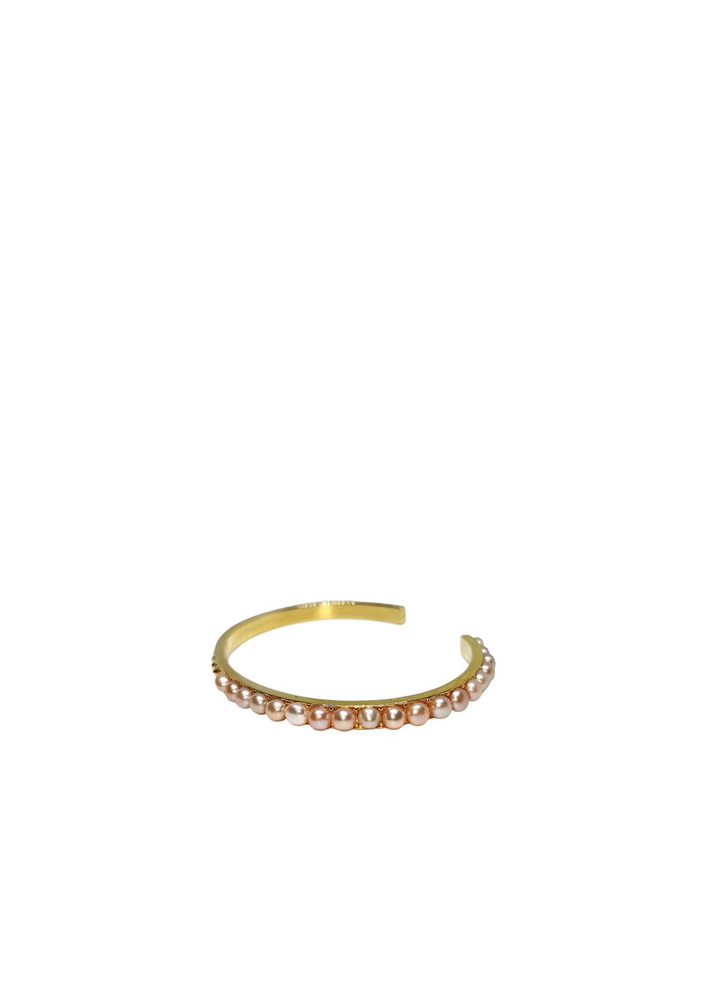 Mounser Gold-Tone Metal  Freshwater Pearl Bangle Gold  Pink