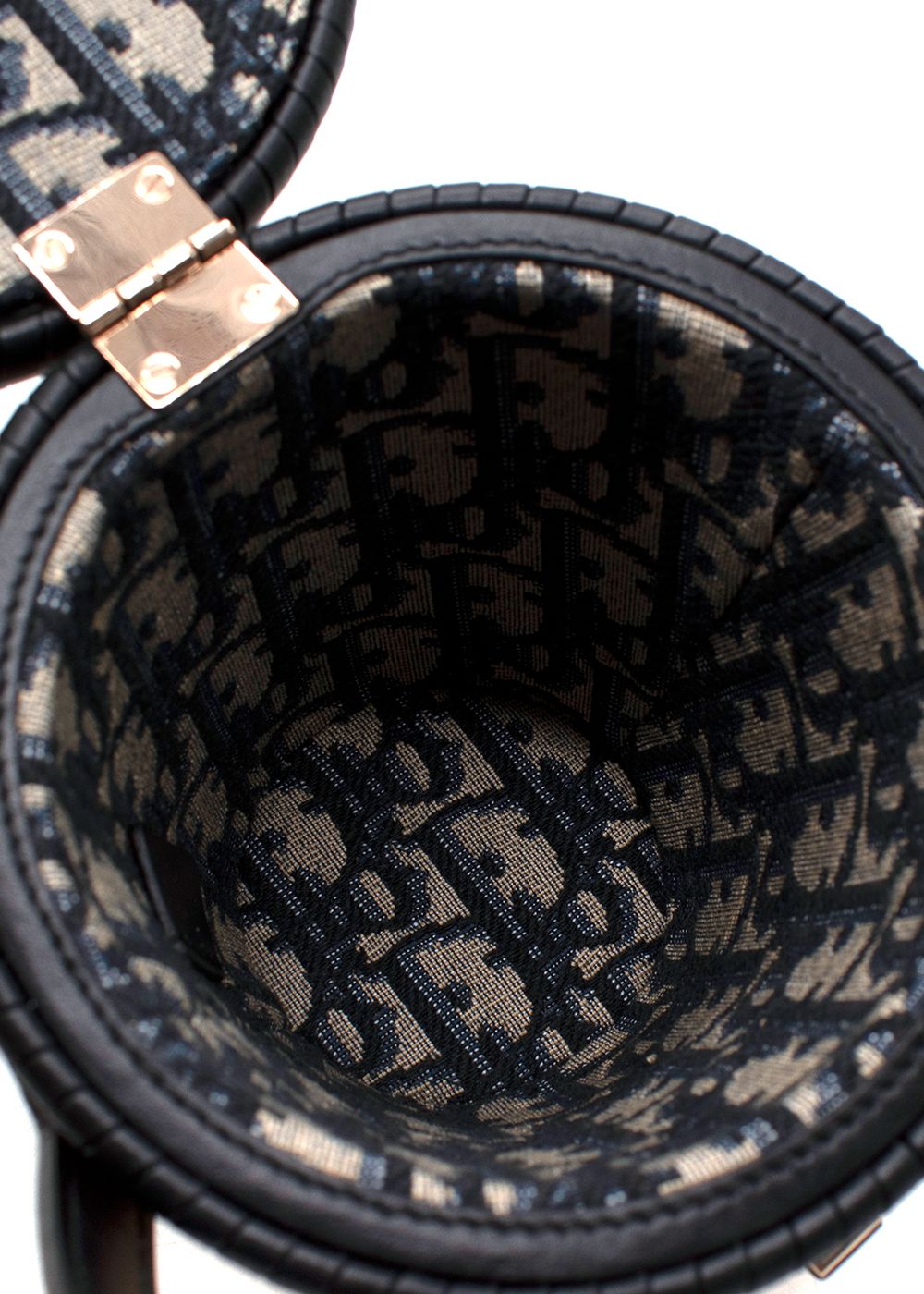 Christian Dior Black and Natural Wicker Oblique Basket Bag Black Beige wicker/leather