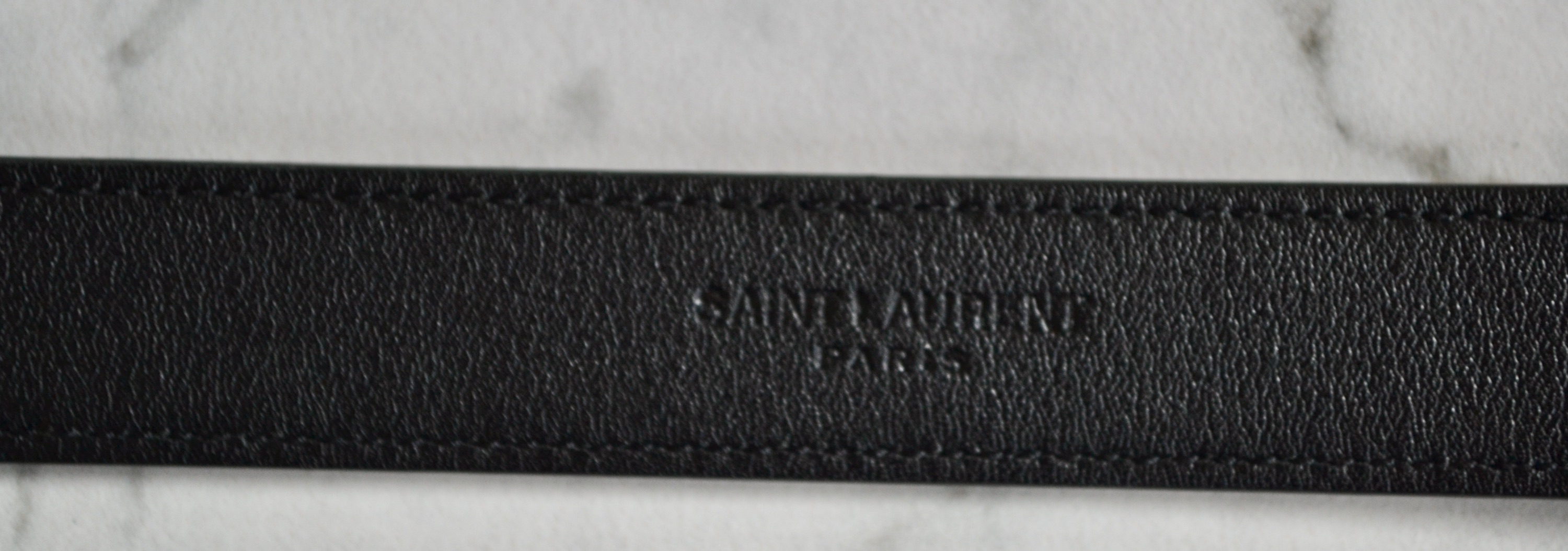 Saint Laurent Black Leather Belt Size M