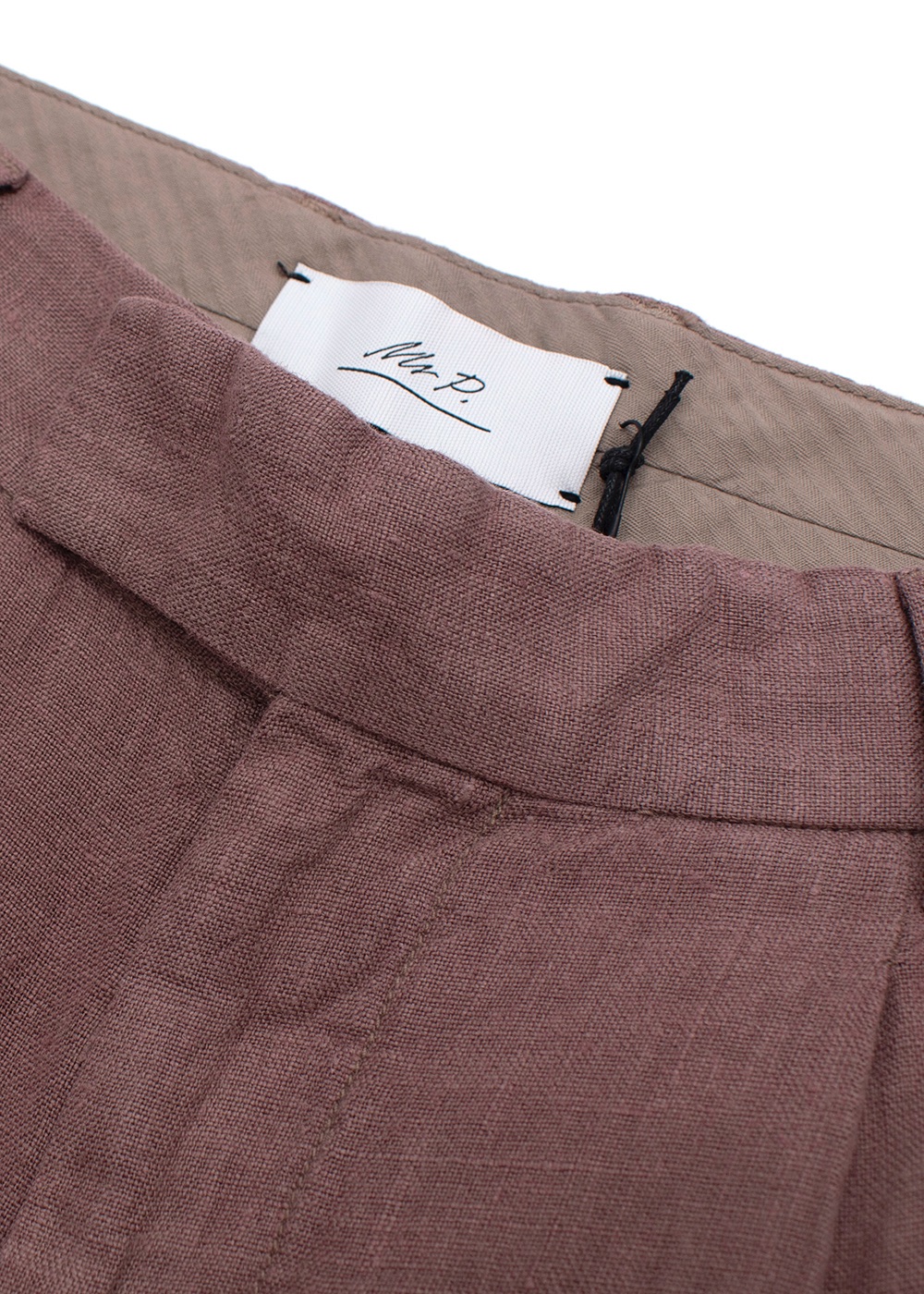 Men's Mr Porter Brown Linen Tailored Trousers Size 32 Washed Brown