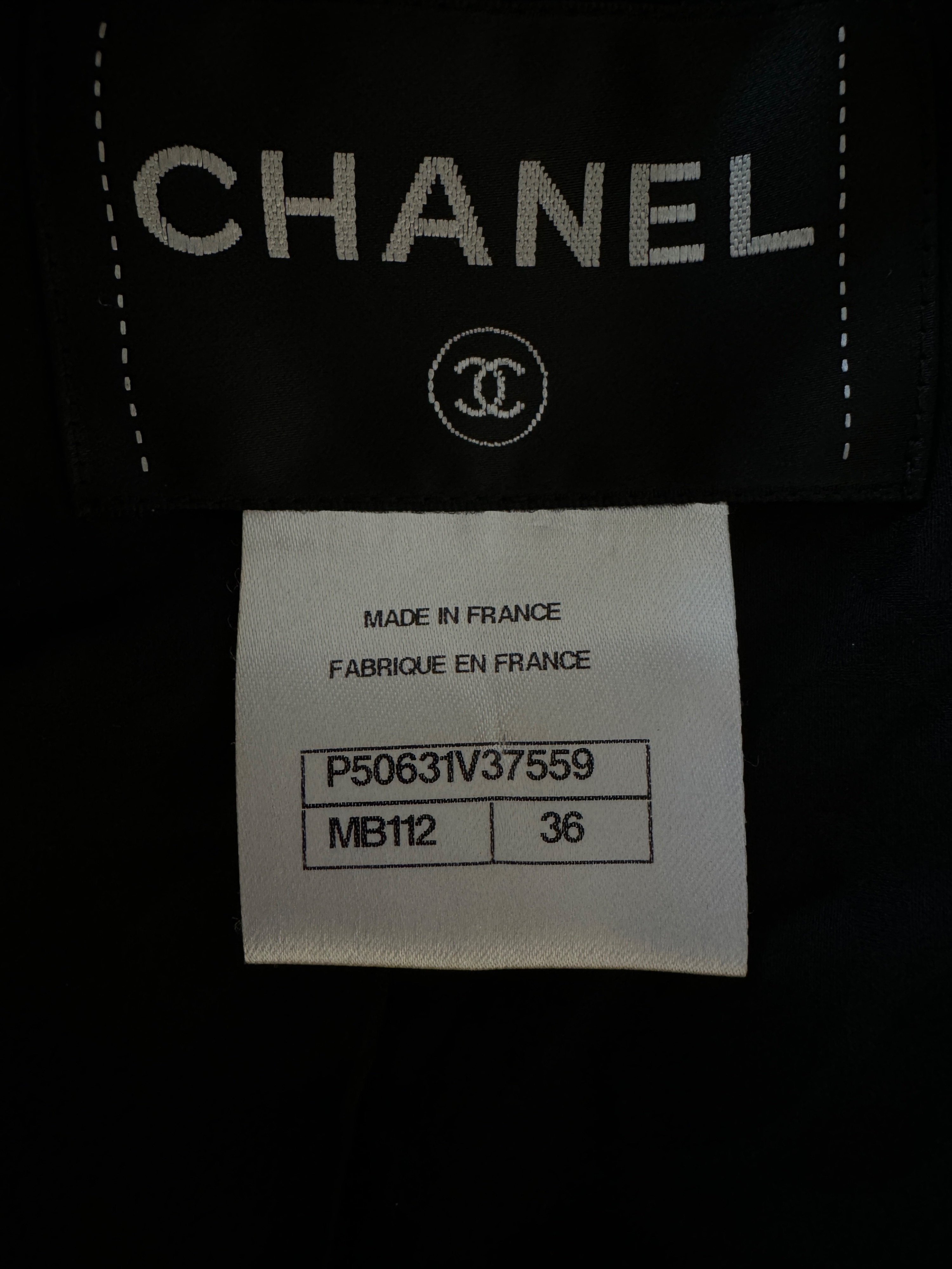 Chanel Black Sequin Embellished Tweed Jacket Size S