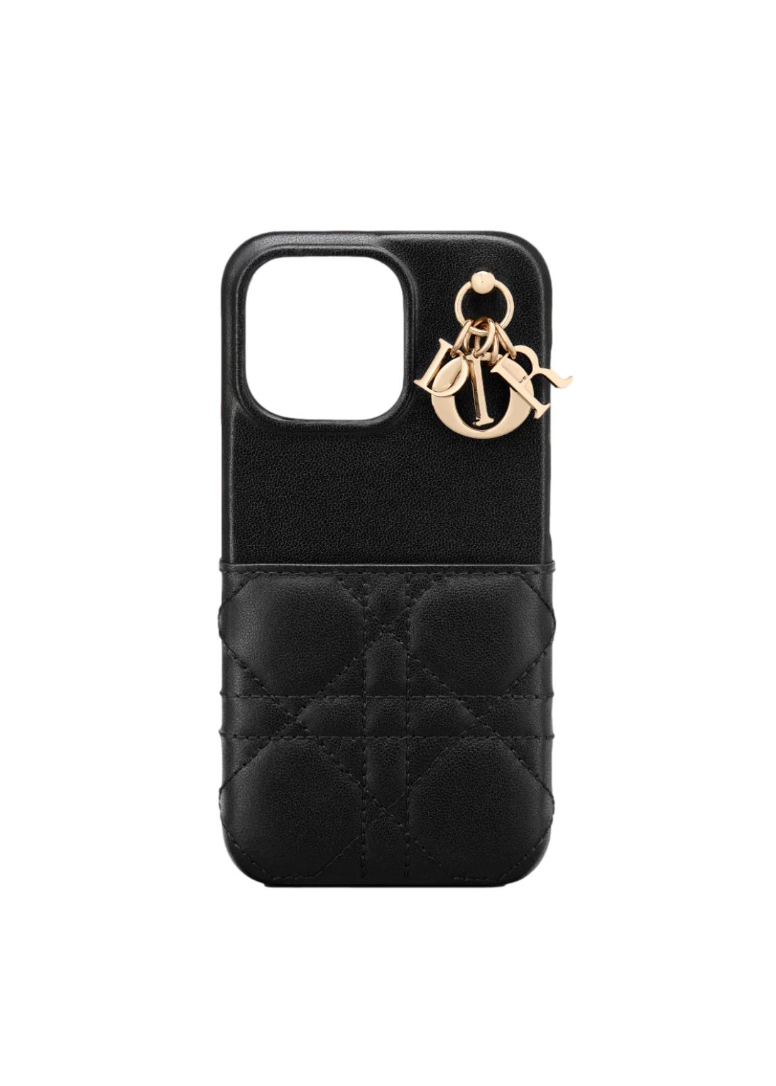 Preowned Lady Dior iPhone XS Black Leather Cover