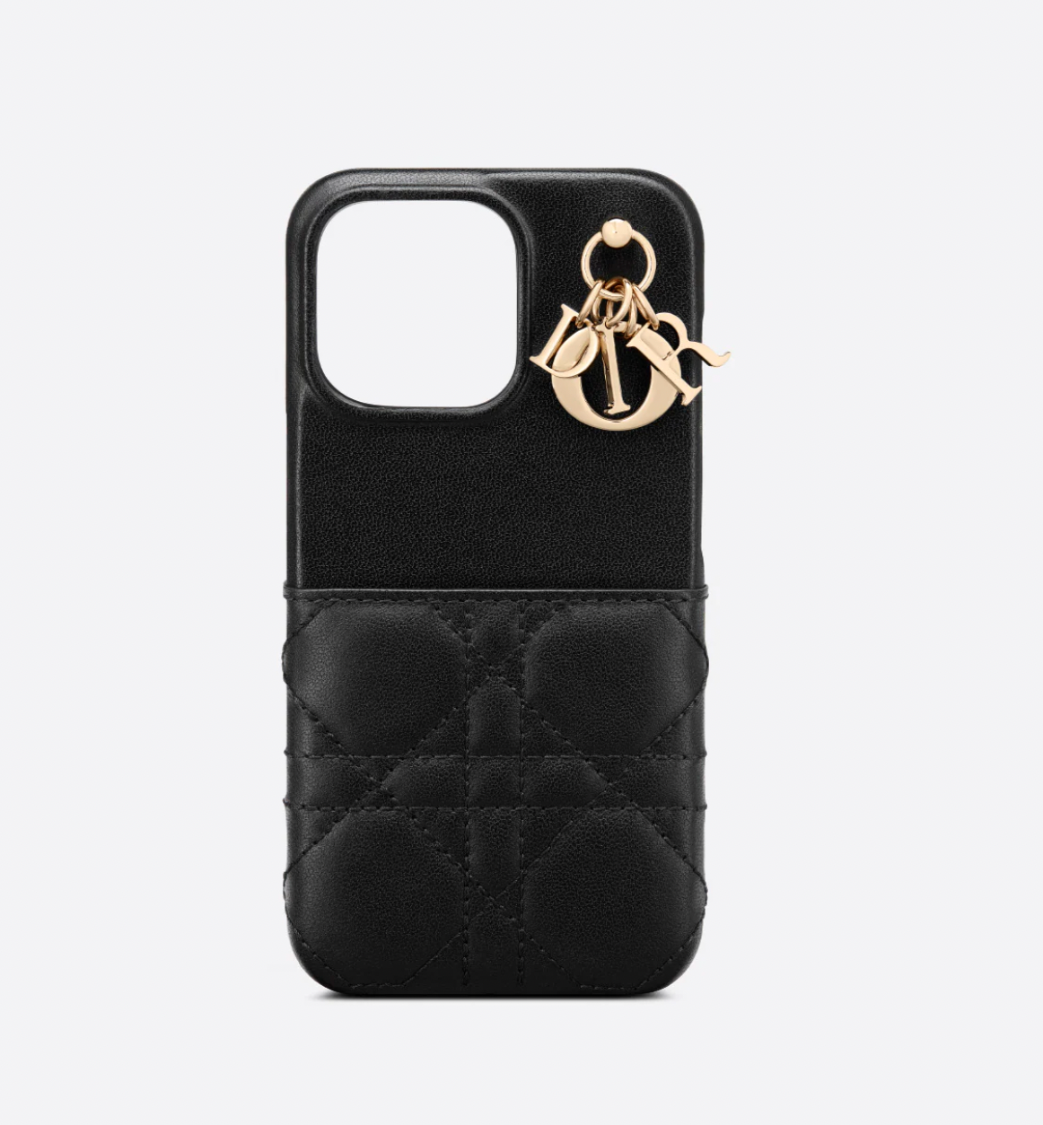 Preowned Lady Dior iPhone XS Black Leather Cover