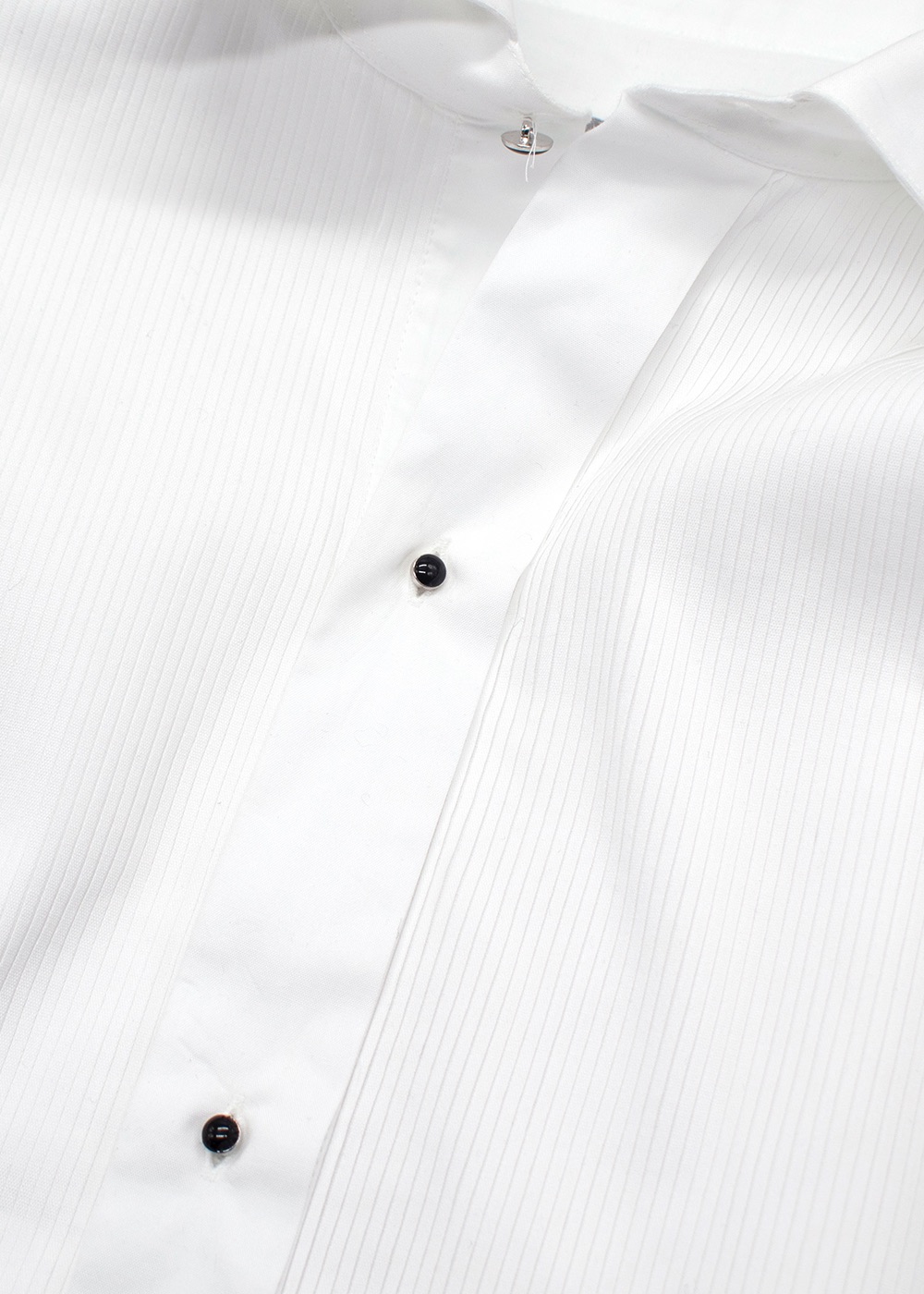 Men's Canali White Pleated Cotton Dress Shirt Size 155