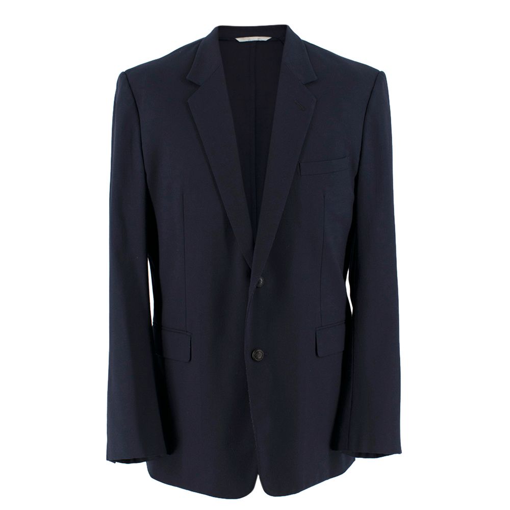 Men's Preowned Dior Navy Wool-Blend Single Breasted Blazer Size XXXL virgin wool/elastane