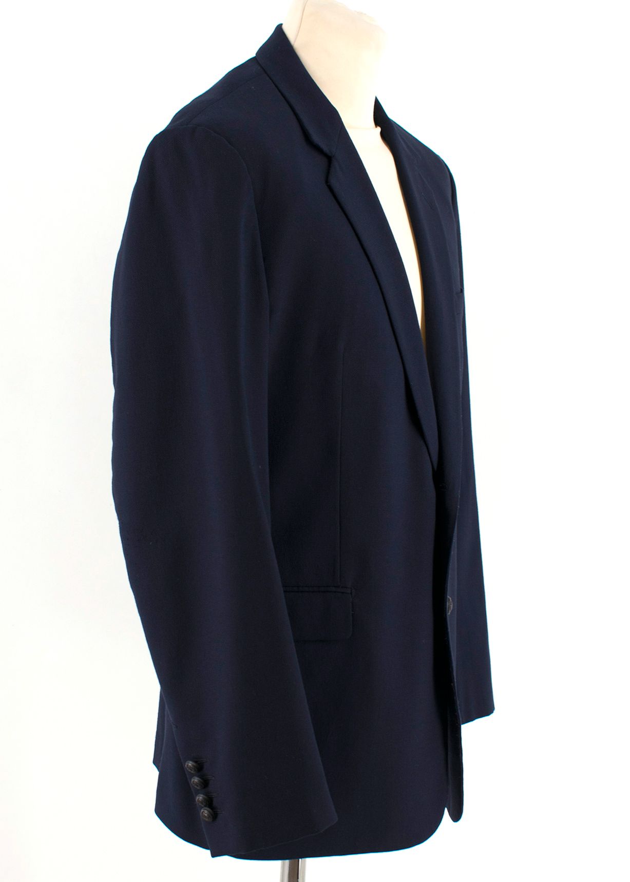 Men's Preowned Dior Navy Wool-Blend Single Breasted Blazer Size XXXL virgin wool/elastane