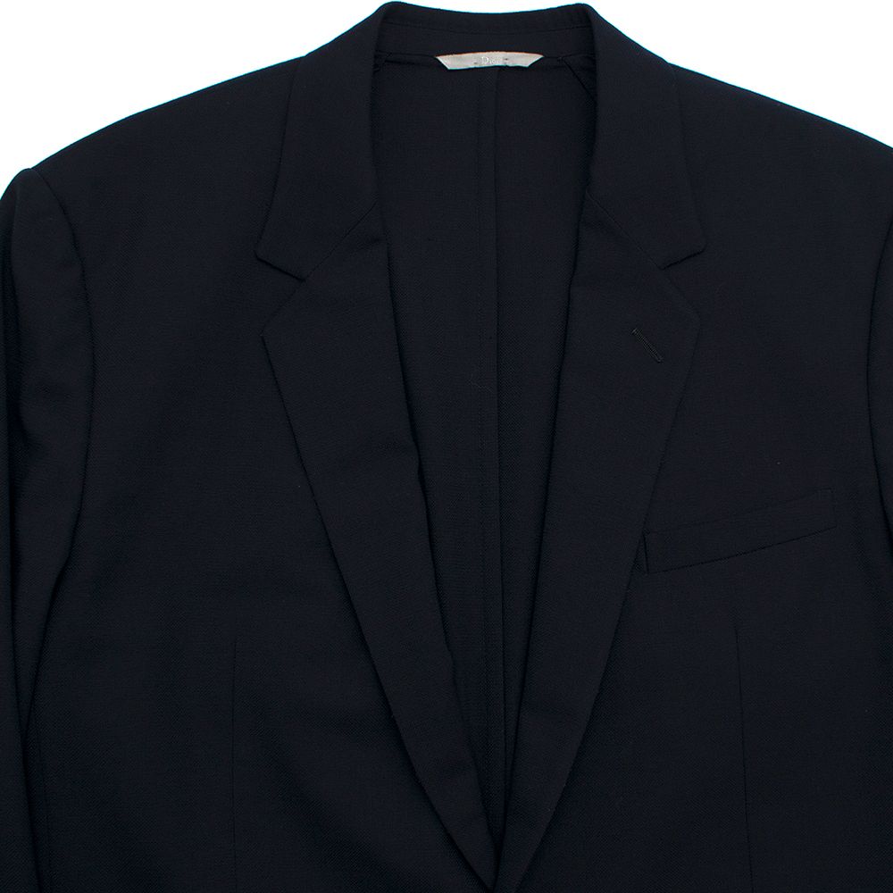 Men's Preowned Dior Navy Wool-Blend Single Breasted Blazer Size XXXL virgin wool/elastane