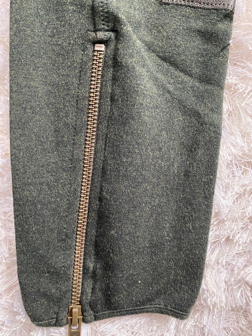 McQ Khaki Leather trimmed Leggings Size XS Green