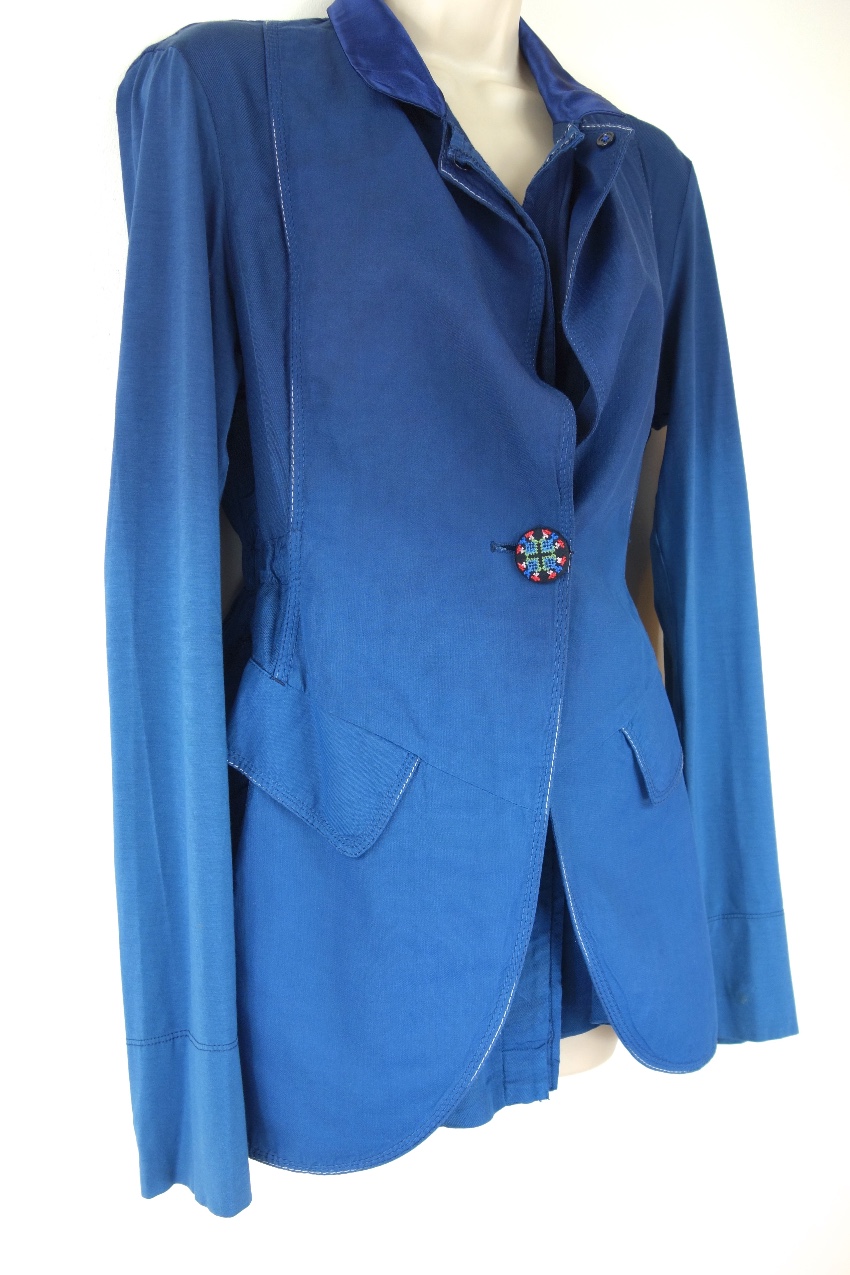 Preowned High by Claire Campbell blue ombre linen blend jacket Size M