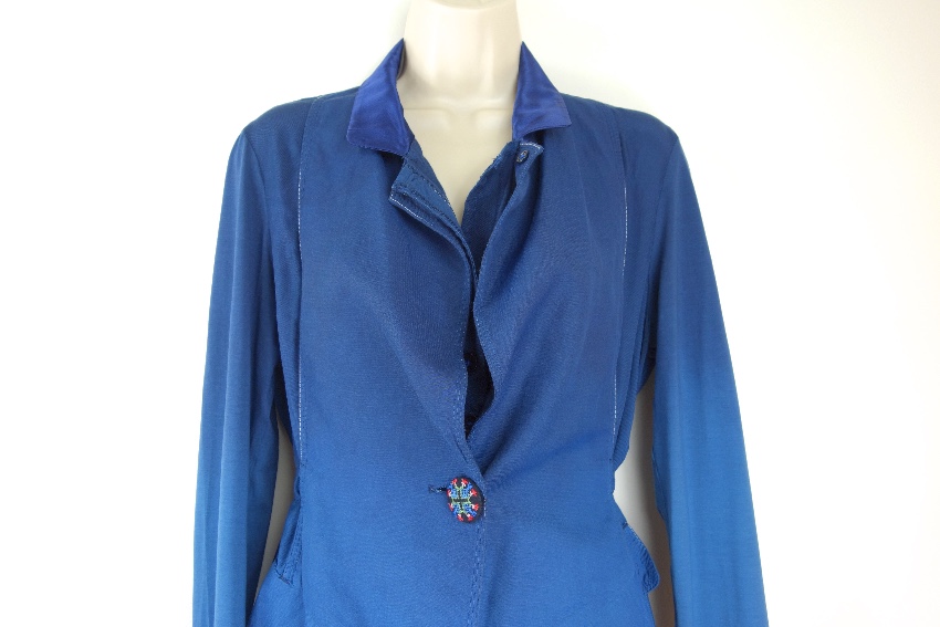 Preowned High by Claire Campbell blue ombre linen blend jacket Size M