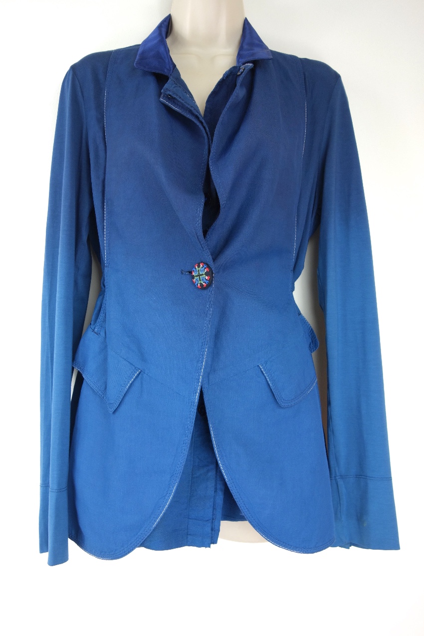 Preowned High by Claire Campbell blue ombre linen blend jacket Size M