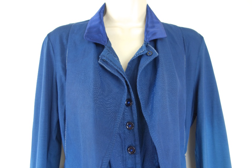 Preowned High by Claire Campbell blue ombre linen blend jacket Size M