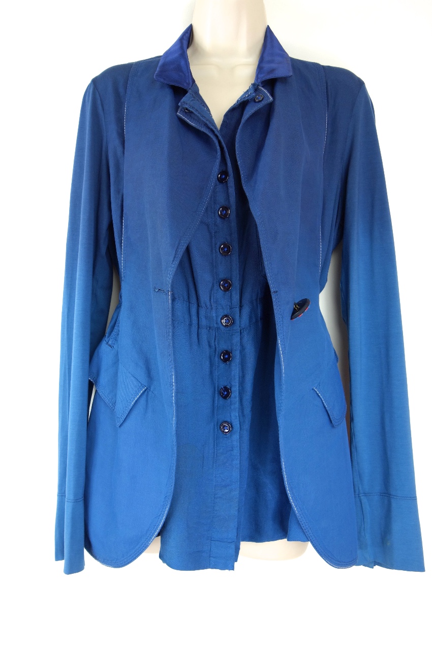 Preowned High by Claire Campbell blue ombre linen blend jacket Size M