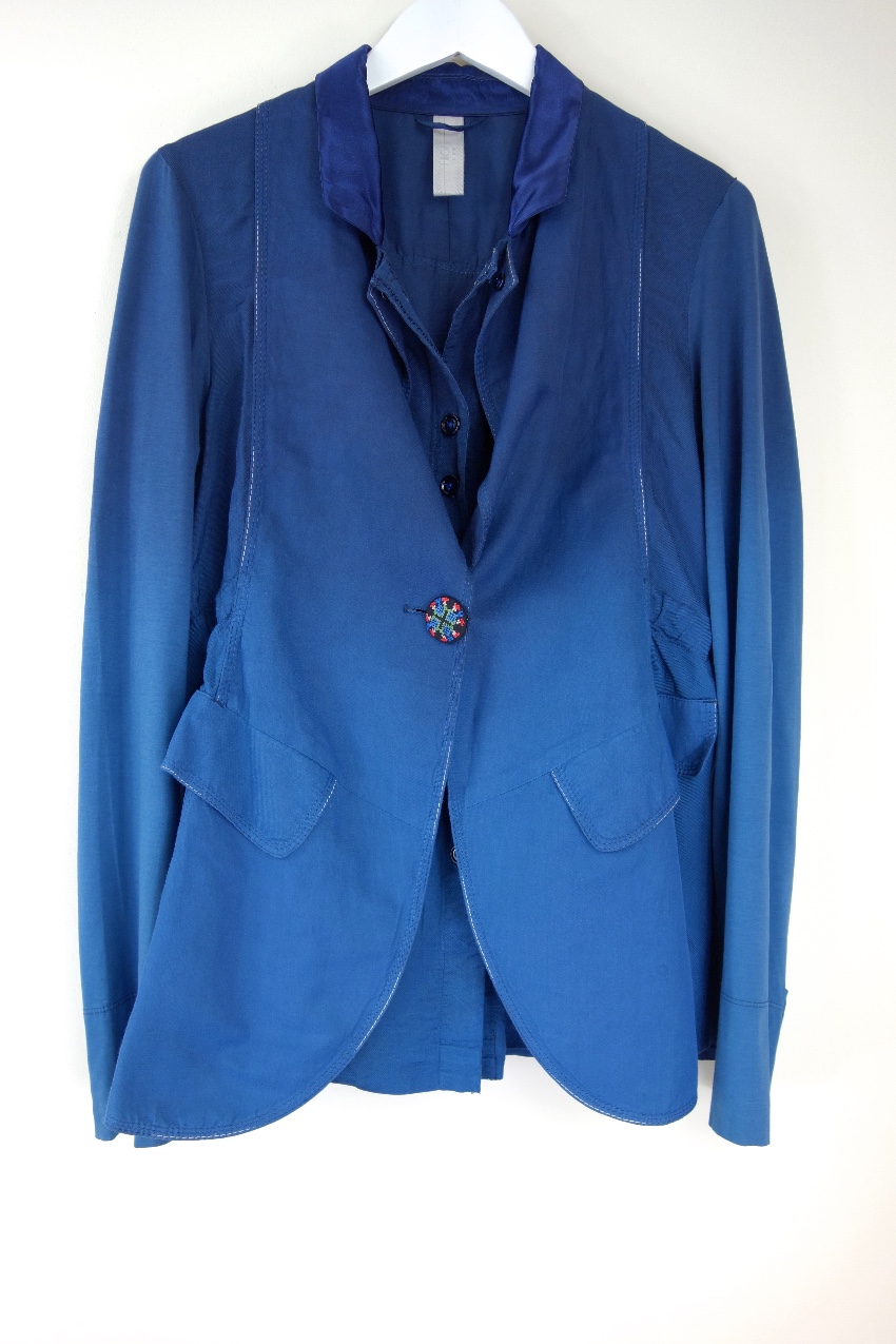 Preowned High by Claire Campbell blue ombre linen blend jacket Size M