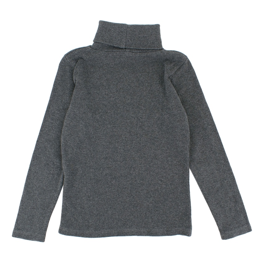 Boys Preowned Bonpoint Bonpopint Grey Cotton Turtle Neck Jumper Size 6 Years