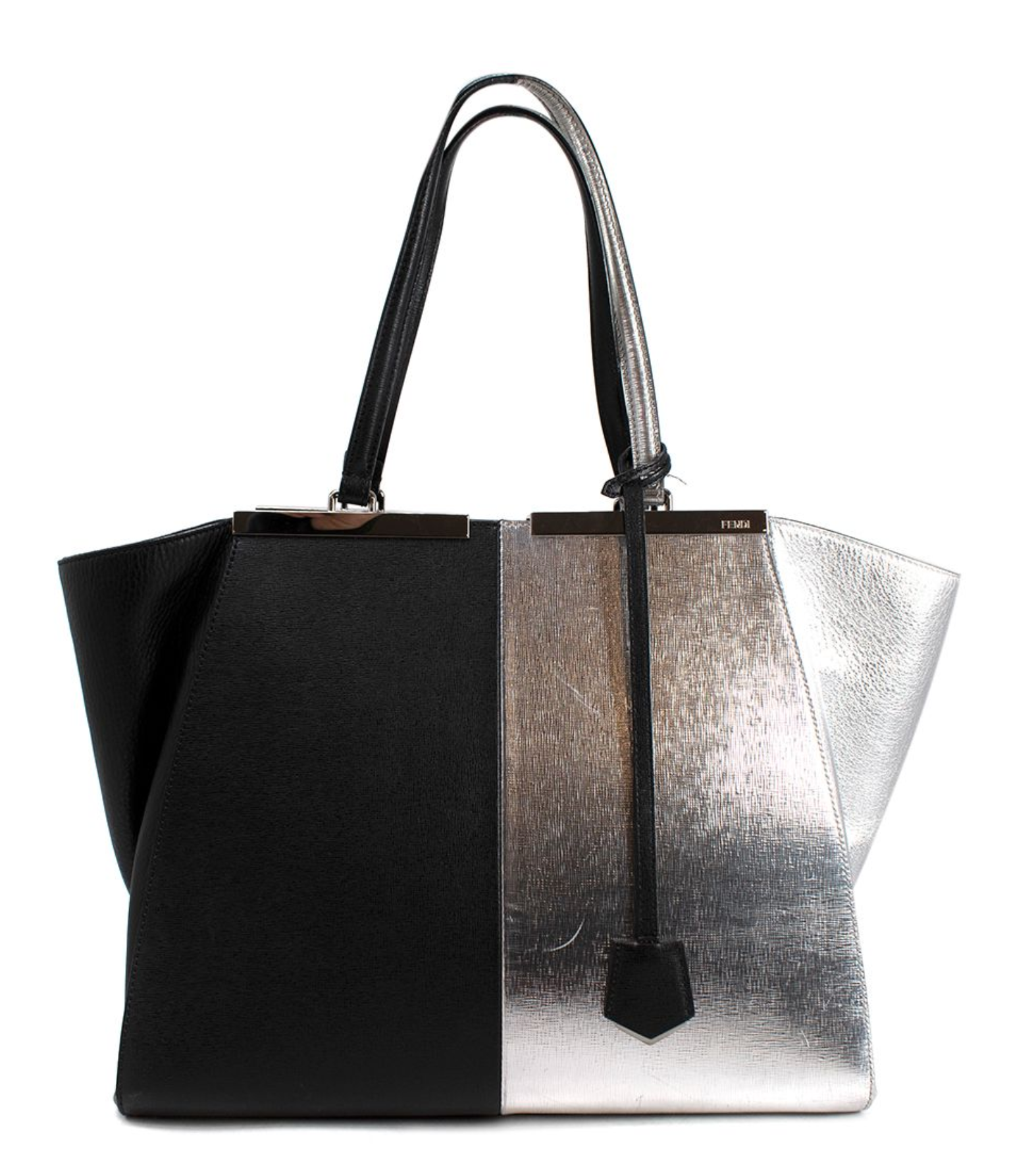 Preowned Fendi Silver Tote bag leather