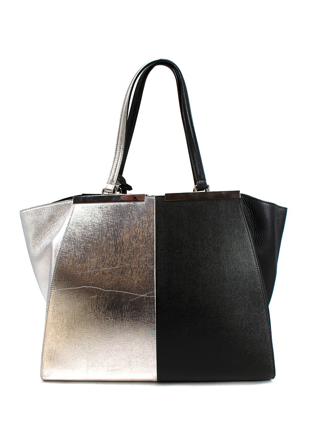 Preowned Fendi Silver Tote bag leather