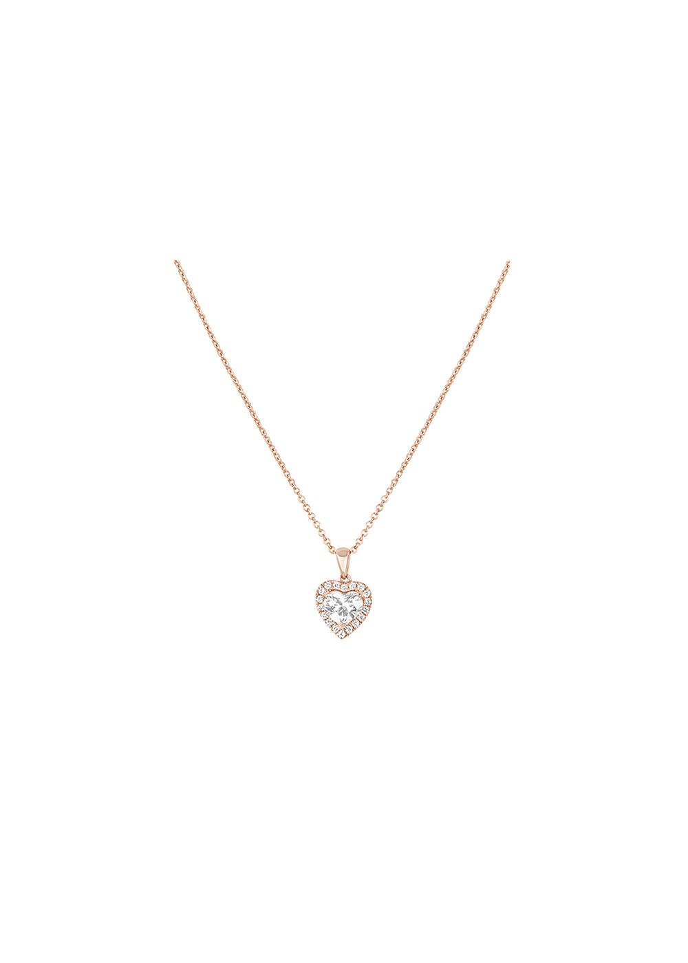 18ct rose gold  white diamond Heart pendant necklace