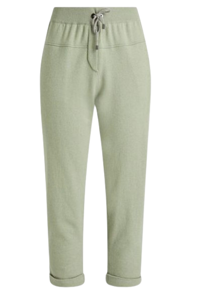 Preowned Brunello Cucinelli Mint Green Drawstring-Waist Cashmere Sweatpants Size S wool/hair/cashmere